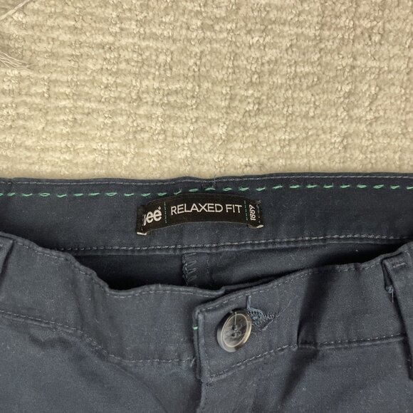 Lee Relaxed Fit 1889 Pants Womens Size 10 Medium Straight Leg Navy Blue Read - Picture 9 of 16